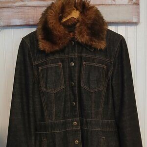 Nine West Black Denim Jacket Size L